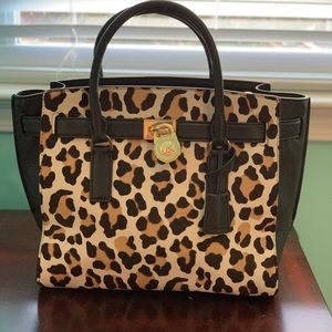 Michael Kors Hamilton leopard purse